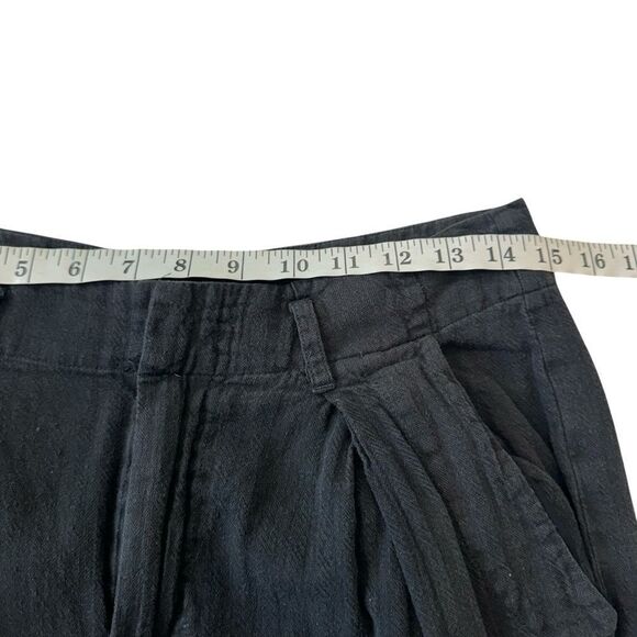 Free People Linen Blend Ribbed Flare Leg Pleated Trouser Pants, S - Picture 5 of 9